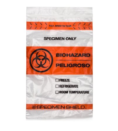 StatLab Medical Products Specimen Transport Bag with Document Pouch Specimen Shield™ 6 X 9 Inch Zip Closure Biohazard Symbol / Storage Instructions NonSterile - Case of 1000 - BGT0609-CS