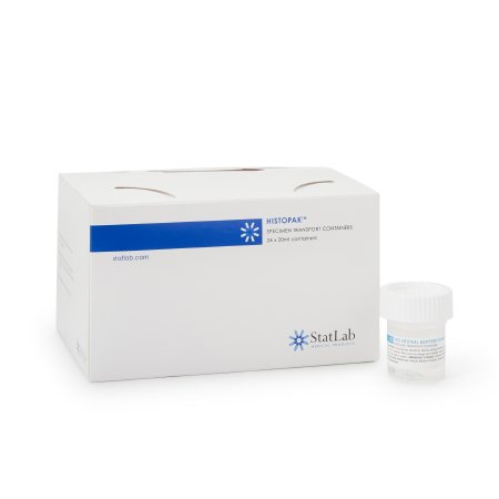 StatLab Medical Products Prefilled Formalin Container StatClick™ 10 mL Fill in 20 mL (0.67 oz.) Screw Cap Warning Label NonSterile - Each - NB0507-EA