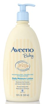 Johnson & Johnson Consumer Baby Lotion Aveeno® 18 oz. Pump Bottle Unscented Lotion - Case of 12 - 10381371019417-CS