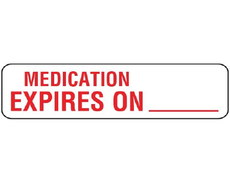 Shamrock Scientific Pre-Printed Label Shamrock Anesthesia Label White Krome MEDICATION / EXPIRES ON _____ Red Medication Instruction 3/8 X 1-1/2 Inch - Roll of 1000 - A-202-RL