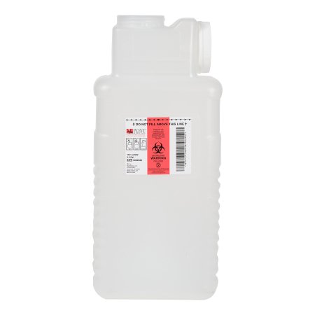 Post Medical Sharps Container Leaktight Translucent Base 4.22 L X 8 W X 17.56 H Inch Vertical Entry 2.5 Gallon - Case of 16 - 1101-LPBW-CS