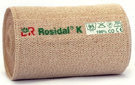 Lohmann & Rauscher Compression Bandage Rosidal® K 4-7/10 Inch X 5-1/2 Yard Clip Detached Closure Tan NonSterile High Compression - Case of 54 - 22203-CS