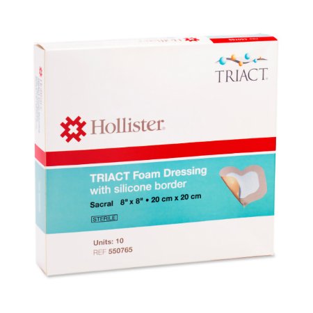 Urgo Medical North America LLC Foam Dressing TRIACT 8 X 8 Inch With Border Waterproof Backing Silicone Adhesive Sacral Sterile - Box of 10 - 550765-BX