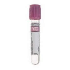 BD BD Vacutainer® Venous Blood Collection Tube Whole Blood Tube K2 EDTA Additive 13 X 75 mm 4 mL Lavender BD Hemogard™ Closure Plastic Tube - Case of 1000 - 367861-CS