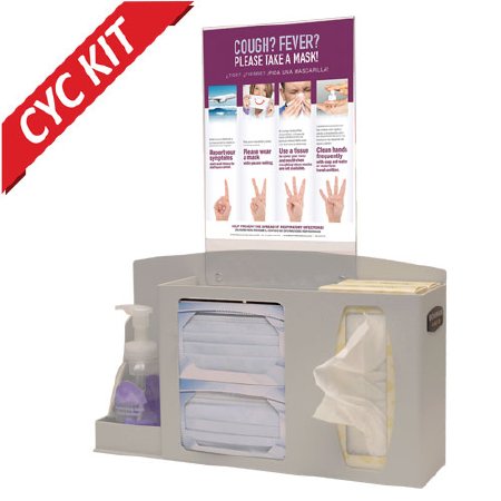 Bowman Manufacturing Hygiene Dispensing Station BOWMAN® Surface Mount Quartz Beige 4.45 X 17.90 X 22.30 Inch ABS Plastic / PETG Plastic - KT/1 - BD211-0012-KT