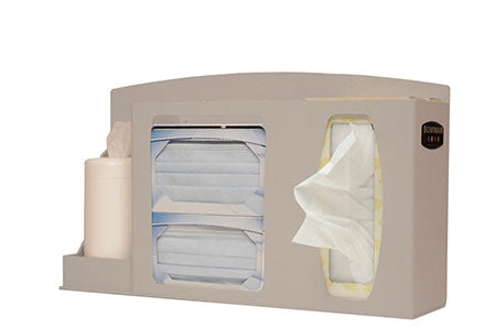 Bowman Manufacturing Hygiene Dispensing Station BOWMAN® Surface Mount Quartz Beige 4.45 X 17.90 X 19.80 Inch ABS Plastic / PETG Plastic - KT/1 - BD212-0012-KT