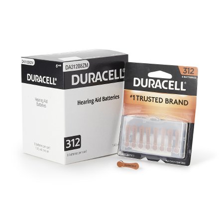 Duracell Zinc-Air Battery Duracell® 312 Cell 1.4V Disposable 8 Pack - Box of 6 - DA312B8ZM09-BX