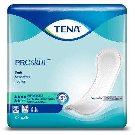Essity HMS North America Inc Bladder Control Pad TENA ProSkin™ Heavy Long 15 Inch Length Heavy Absorbency Dry-Fast Core™ One Size Fits Most - Bag of 39 - 47619-BG