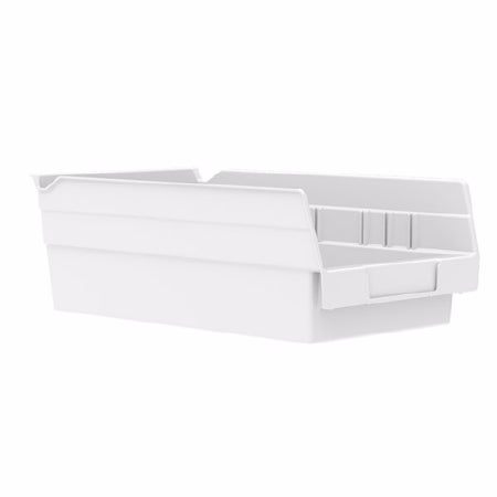 Akro-Mils Shelf Bin White Industrial Grade Polymers 4 X 6-5/8 X 11-5/8 Inch - Case of 12 - 30130WHITE-CS