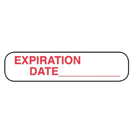 Apothecary Products Pre-Printed Label Apothecary Products® Advisory Label White Paper EXPIRATION/DATE _____ Red Quality Control Label 3/8 X 1-9/16 Inch - Box of 1000 - 41119-BX