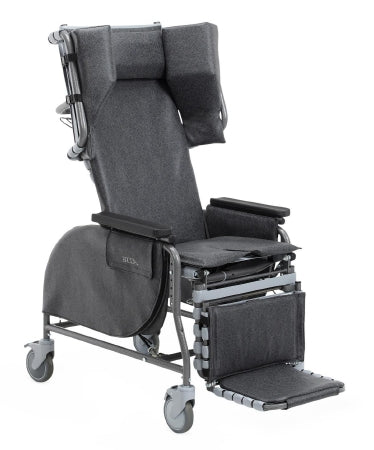 Medline Reclining Wheelchair Broda Full Length Arm Elevating Legrest Charcoal Upholstery 18 Inch Seat Width Adult 350 lbs. Weight Capacity - Each - BRDMIDC18V-EA