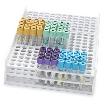 Market Lab Inc Test Tube Rack 216 Place 11 to 13 mm Tube Size White 3-1/8 X 9 X 13-1/4 Inch - Each - 1506-EA