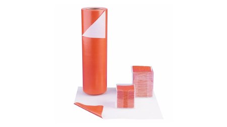 Cardinal Biohazard Roll Bio-Check® Super Absorbency White / Orange NonSterile Cellulose / Polyethylene 16 Inch X 100 Foot Disposable - Case of 2 - A9495-4-CS