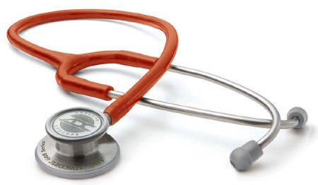 American Diagnostic Corp Clinician Stethoscope Adscope® Orange 1-Tube 22 Inch Tube Double Sided Chestpiece - Each - 608O-EA