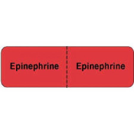 PDC Healthcare Drug Label PDC® Anesthesia Label Epinephrine Red 7/8 X 2-7/8 Inch - Roll of 1000 - 59704689-RL