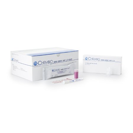 Chembio Diagnostic Sexual Health Test Kit Sure Check® Antibody Test HIV-1/2 Whole Blood / Serum / Plasma Sample 25 Tests CLIA Waived for Whole Blood / CLIA Moderate Complexity for Serum, Plasma - KT/1 - 60-9507-0-KT