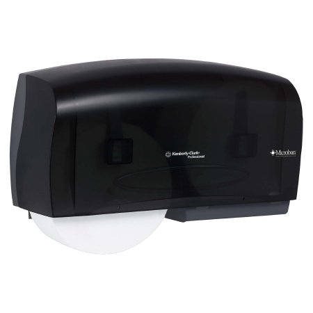 Kimberly Clark Toilet Tissue Dispenser K-C PROFESSIONAL Black Smoke Plastic Manual Pull Double Roll Wall Mount - Case of 1 - 09608-CS