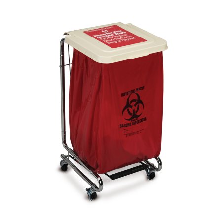 Medegen Medical Products LLC Hamper Stand Rolling Square Opening 30 to 33 gal. Capacity Foot Pedal Self-Closing Lid - Case of 1 - 15-9200-CS