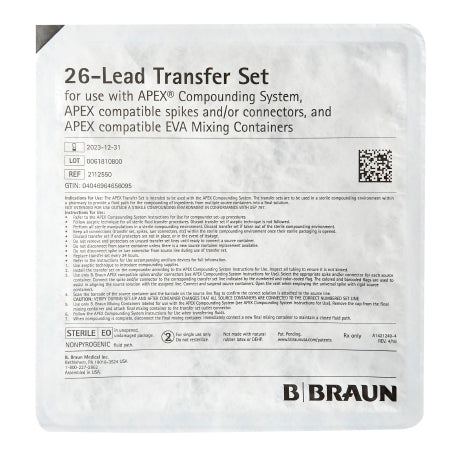 B. Braun Transfer Set Apex® - Case of 4 - 2112550-CS