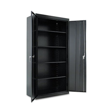 Alera® Assembled 72" High Heavy-Duty Welded Storage Cabinet, Four Adjustable Shelves, 36w x 18d, Black - Each - ALE-CM7218BK-EA