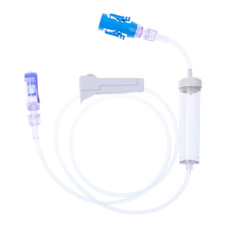 ICU Medical Secondary IV Administration Set ChemoLock® Gravity 1 Port 20 Drops / mL Drip Rate Without Filter 40 Inch Tubing Chemotherapy Medication - Case of 50 - CL3020-CS