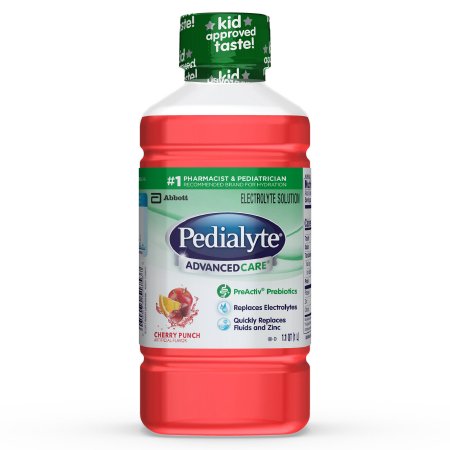Abbott Nutrition Oral Electrolyte Solution Pedialyte® AdvancedCare™ Cherry Punch Flavor 33.8 oz. Electrolyte - Case of 8 - 63057-CS