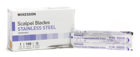 McKesson Surgical Blade McKesson Brand Stainless Steel No. 11 Sterile Disposable Individually Wrapped - Box of 100 - 16-63611-BX