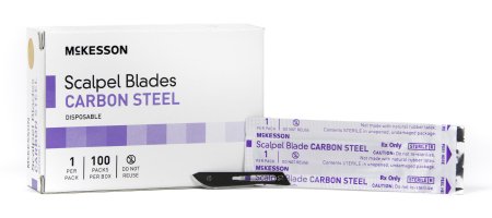 McKesson Surgical Blade McKesson Brand Carbon Steel No. 10 Sterile Disposable Individually Wrapped - Case of 1000 - 16-63710-CS