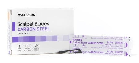 McKesson Surgical Blade McKesson Brand Carbon Steel No. 11 Sterile Disposable Individually Wrapped - Box of 100 - 16-63711-BX
