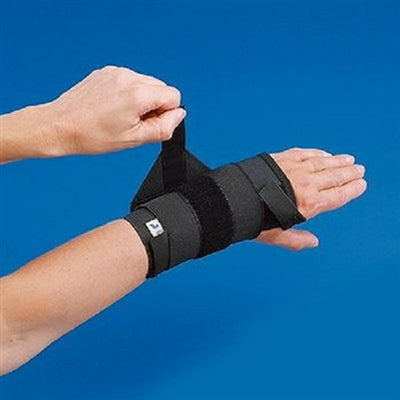 Patterson Medical Supply Wrist Support with Tension Strap Rolyan® Elastic / Foam Left Hand Black Medium - Each - A914LM-EA
