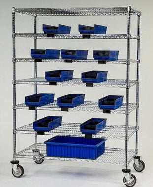 Lakeside Manufacturing Catheter Procedure Cart 24 X 48 X 78 Inch Blue Bin - Each - R244872CPBC-B-EA