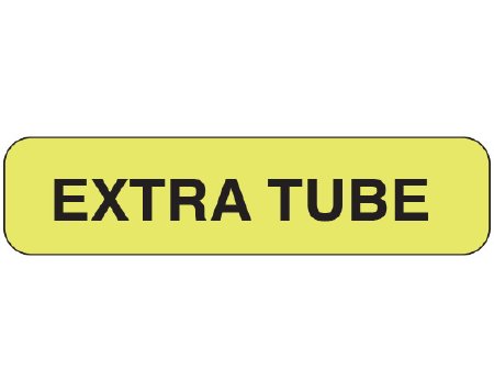 Shamrock Scientific Pre-Printed Label Shamrock Advisory Label Chartreuse Vac EXTRA TUBE Black Alert Label 5/16 X 1-1/4 Inch - Roll of 1 - UPCR-1081-RL