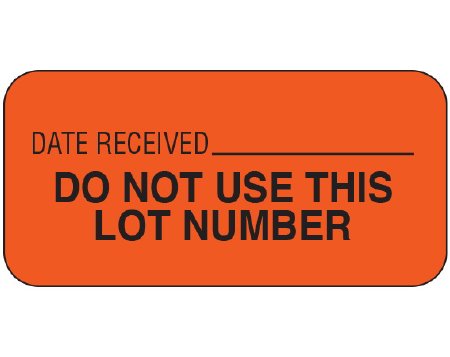 Shamrock Scientific Pre-Printed / Write On Label Shamrock Advisory Label Red Vac DATE RECEIVED _____ / DO NOT USE THIS / LOT NUMBER Black Quality Control Label 3/4 X 1-1/2 Inch - Roll of 1 - UPCR-3017-RL