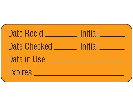 Shamrock Scientific Pre-Printed / Write On Label Shamrock Advisory Label Orange Vac Date Rec’d _____ Initial _____ / Date Checked _____ Initial _____ … Black Quality Control Label 1 X 2-1/4 Inch - Roll of 1 - UPCR-6056-RL