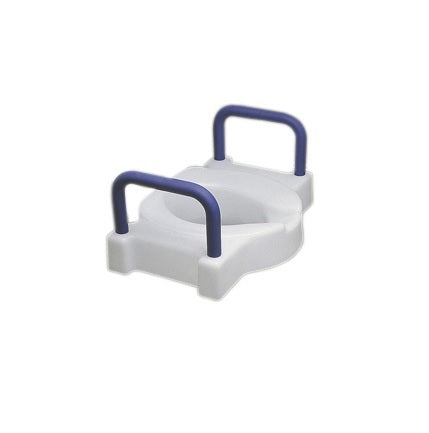 Fabrication Enterprises Raised Toilet Seat with Arms 4 Inch Height White - Each - 43-2560-EA