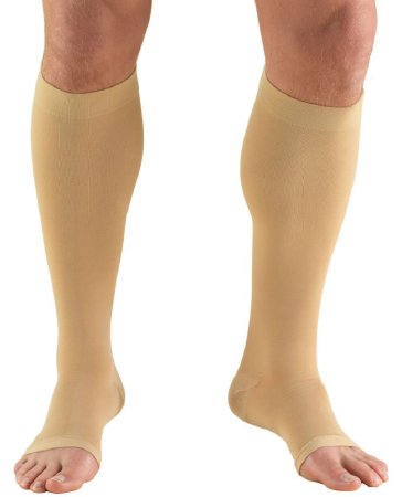 Truform Compression Stocking Truform® Knee High Medium Beige Open Toe - Pair - 865-BG-M-PR