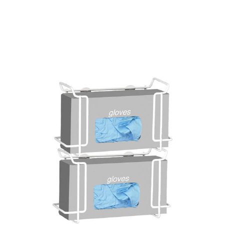 R & B Wire Products Glove Box Holder Horizontal Mounted 2-Box Capacity White 4-1/4 X 10-1/2 X 13-1/2 Inch Powder-Coated Steel - Each - 552-EA