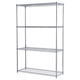Akro-Mils Wire Shelving Starter Unit 4 Shelves 12 X 36 X 74 Inch - Each - AWS741236SU-EA