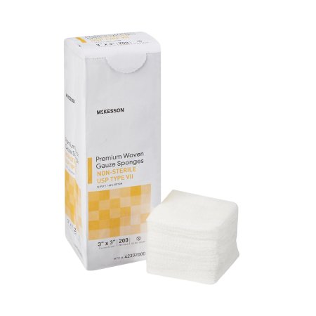 McKesson Gauze Sponge McKesson 3 X 3 Inch 200 per Pack NonSterile 12-Ply Square - Pack of 200 - 42332000-PK