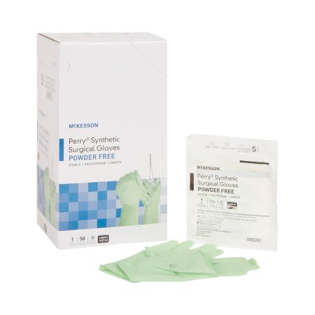 McKesson Surgical Glove McKesson Perry® Performance Plus Size 5.5 Sterile Polyisoprene Standard Cuff Length Smooth Green Chemo Tested - Case of 200 - 20-2055N-CS