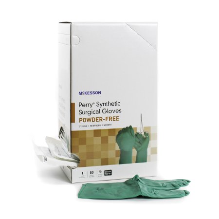 McKesson Surgical Glove McKesson Perry® Performance Plus Size 7 Sterile Polychloroprene Standard Cuff Length Smooth Dark Green Chemo Tested - Pair - 20-2570N-PR