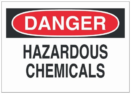 Fisher Scientific Door Sign Caution Brady™ Danger: Hazardous Chemicals - Each - 19107456-EA