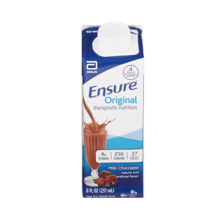 Abbott Nutrition Oral Supplement Ensure® Original Therapeutic Nutrition Shake Chocolate Flavor Liquid 8 oz. Reclosable Carton - Each - 64937-EA