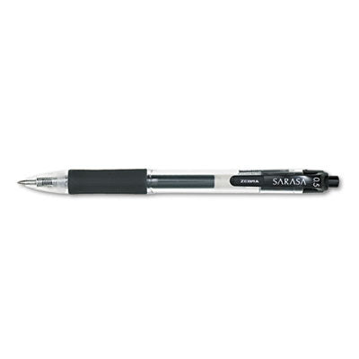 zebra® Sarasa Dry Gel X20 Gel Pen, Retractable, Fine 0.5 mm, Black Ink, Smoke Barrel, 12/Pack - DZ/1 - ZEB-46710-DZ