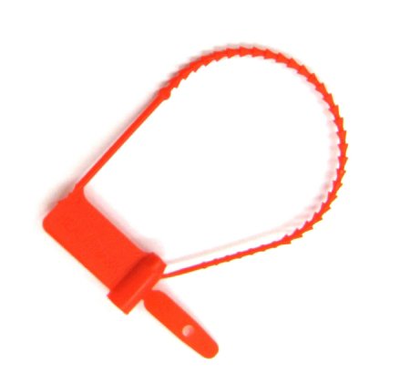 Healthmark Industries Tamper Evident Seal Cynch-Loks Numbered Red Plastic 6 Inch - Pack of 100 - 6323 RD-PK