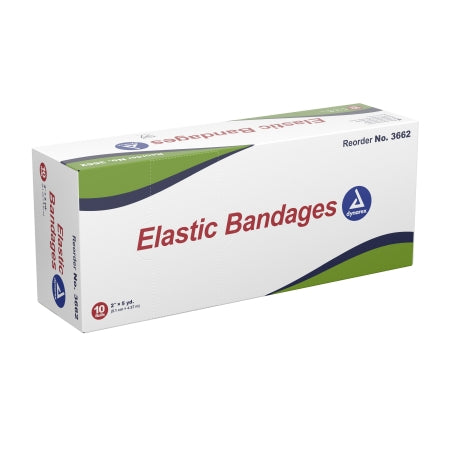 Dynarex Elastic Bandage Dynarex® 2 Inch X 4-1/2 Yard Clip Detached Closure Tan NonSterile Standard Compression - Case of 50 - 3662-CS