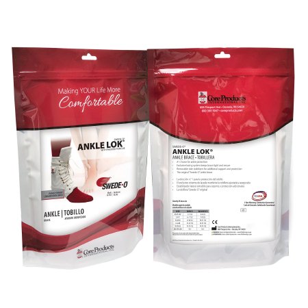 Core Products Ankle Brace Swede-O® Ankle Lok® Large Lace-Up Male 11 to 12-1/2 / Female 12 to 13-1/2 Foot - Each - AKL-6330-WH-LRG-EA