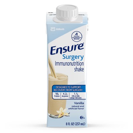 Abbott Nutrition Oral Supplement Ensure® Surgery Immunonutrition Shake Vanilla Flavor Liquid 8 oz. Reclosable Carton - Case of 24 - 65047-CS