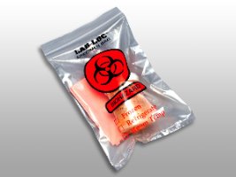 Elkay Plastics Specimen Transport Bag with Document Pouch Lab-Loc® 6 X 9 Inch Zip Closure Biohazard Symbol / Storage Instructions NonSterile - Case of 1000 - LAB20609-CS