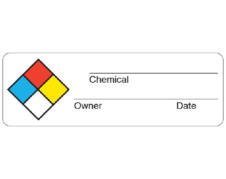 Shamrock Scientific Pre-Printed / Write On Label Shamrock Warning Label Blue / Red / White / Yellow Paper Symbol / Name_Date_ Color Block Biohazard 1 X 3 Inch - Each - UPCR-7003-EA